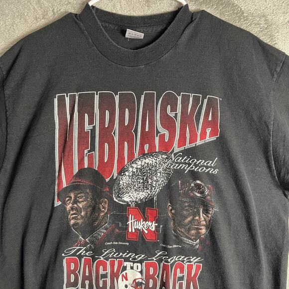 Vintage Nebraska Huskers Champions Tee Retro Cornhuskers XL USA Made Football - Picture 2 of 4